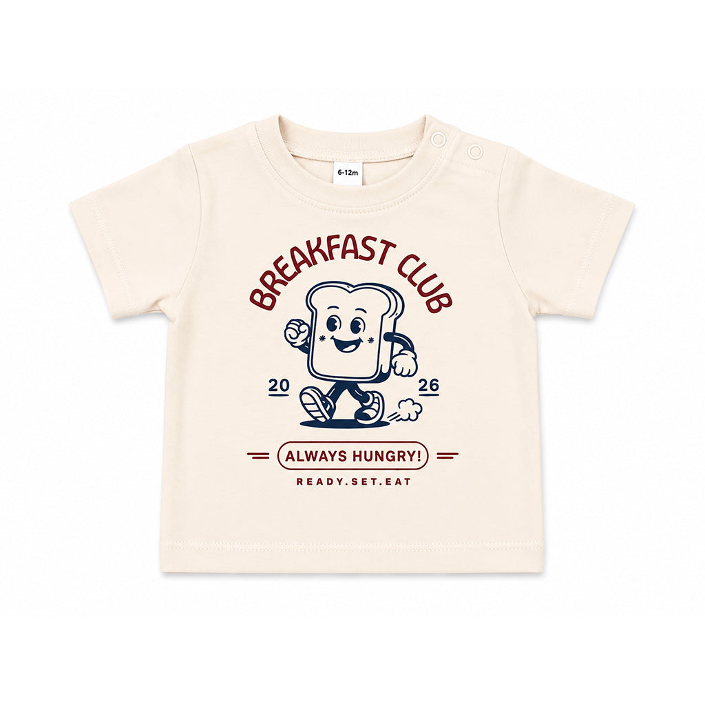 6-12m Breakfast Club T-shirt - Natural