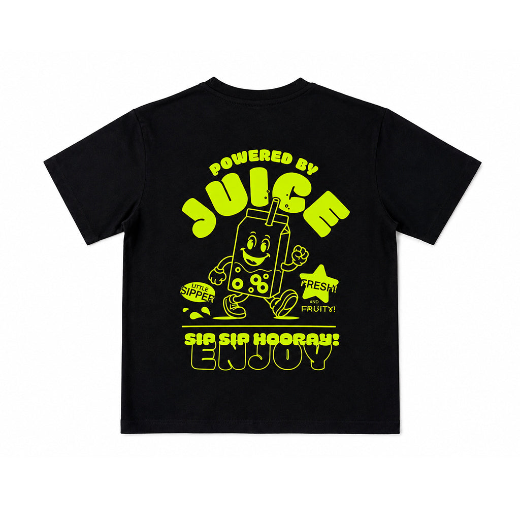 Juice T-shirt Black - Lime