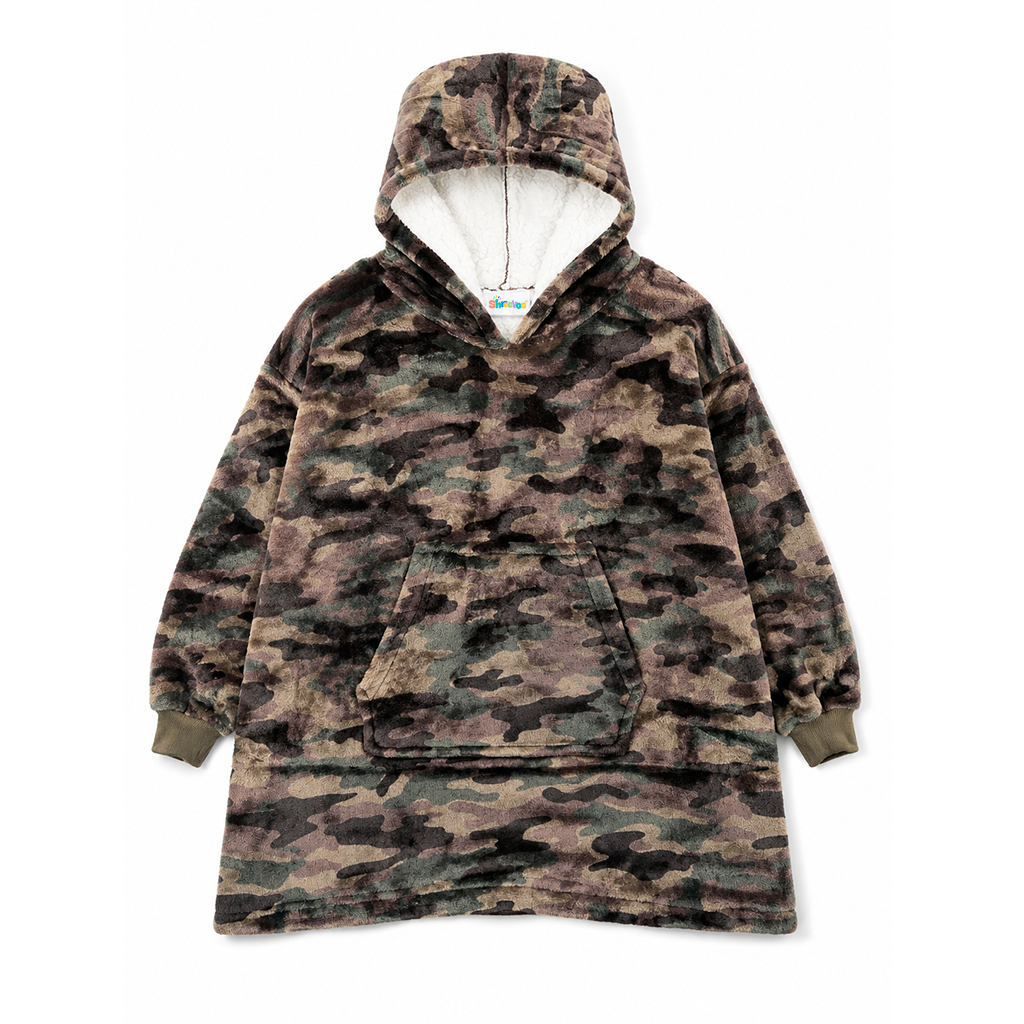 Sherpa Oversized Hooded Blanket - Camo