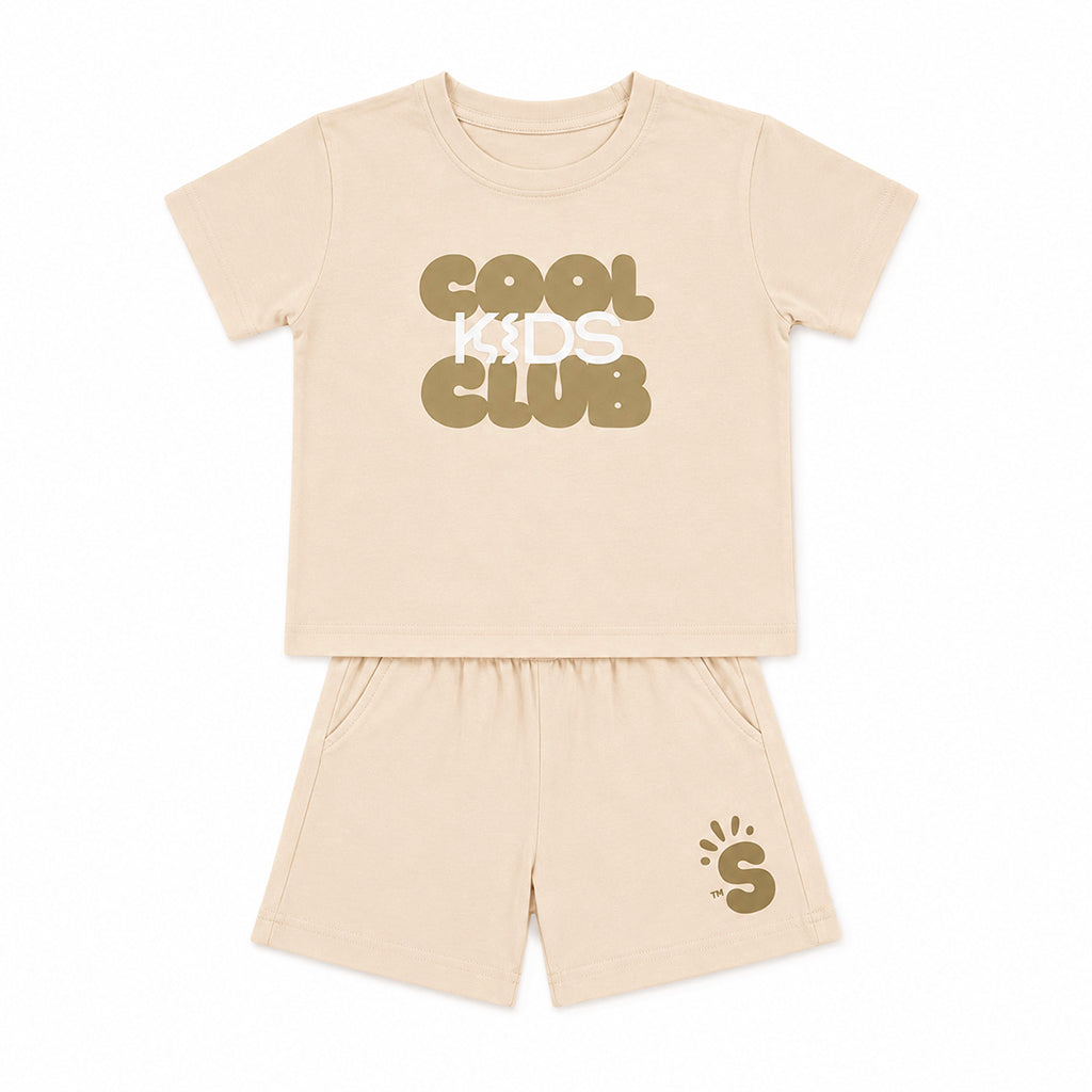 Cool Kids Shorts Set - Beige